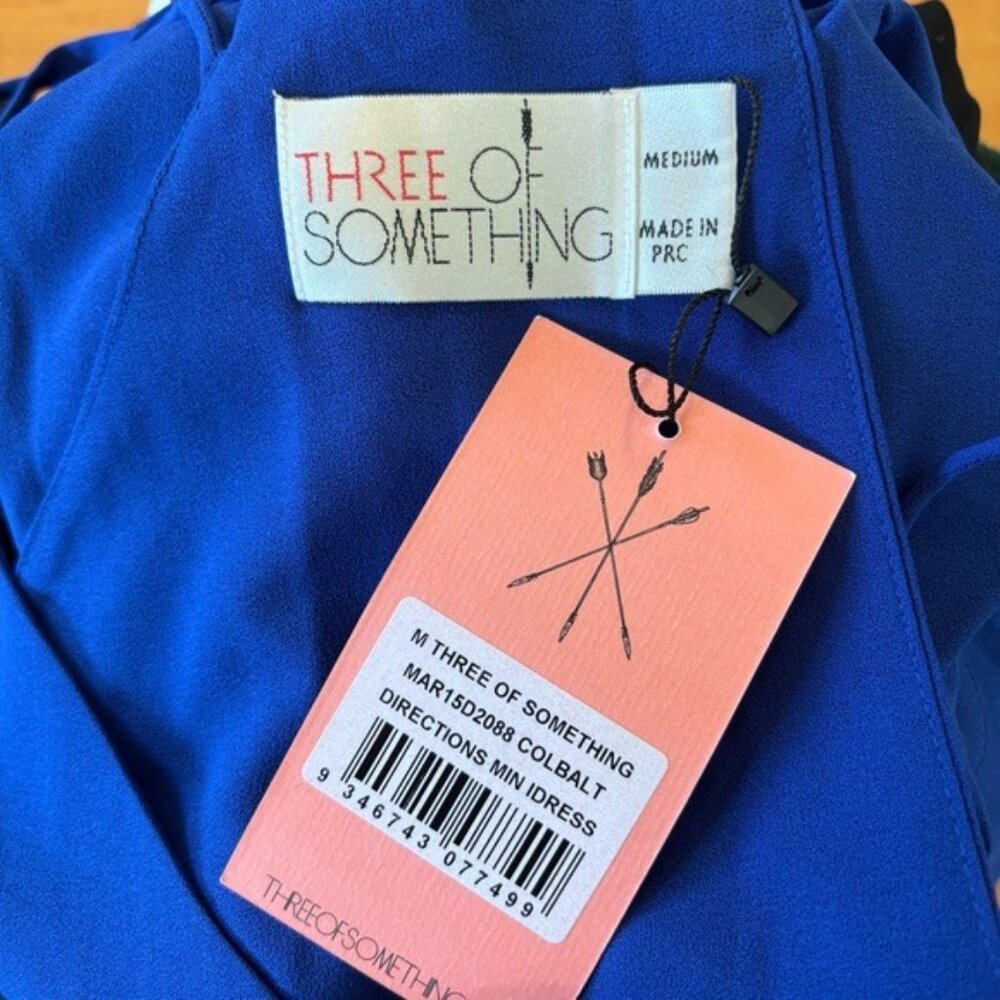 Three of Something Revolve Directions Mini Dress Cobalt Blue NWT - Picture 9 of 9